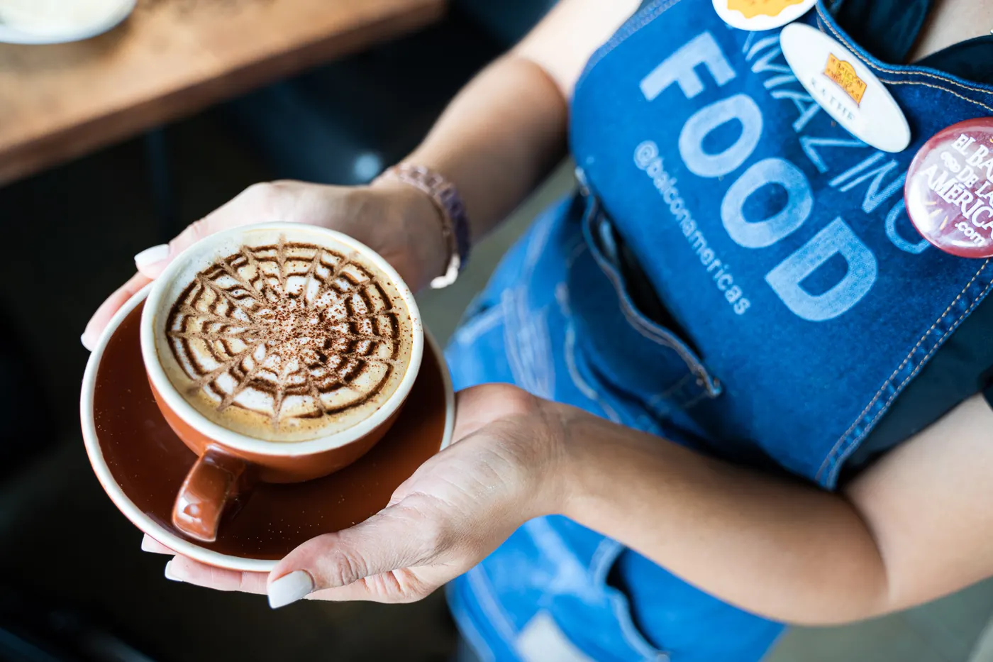 Mocaccino with latte art
